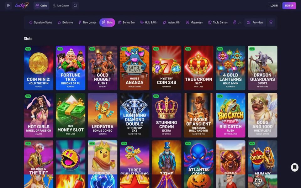 Каталог казино Lucky7even